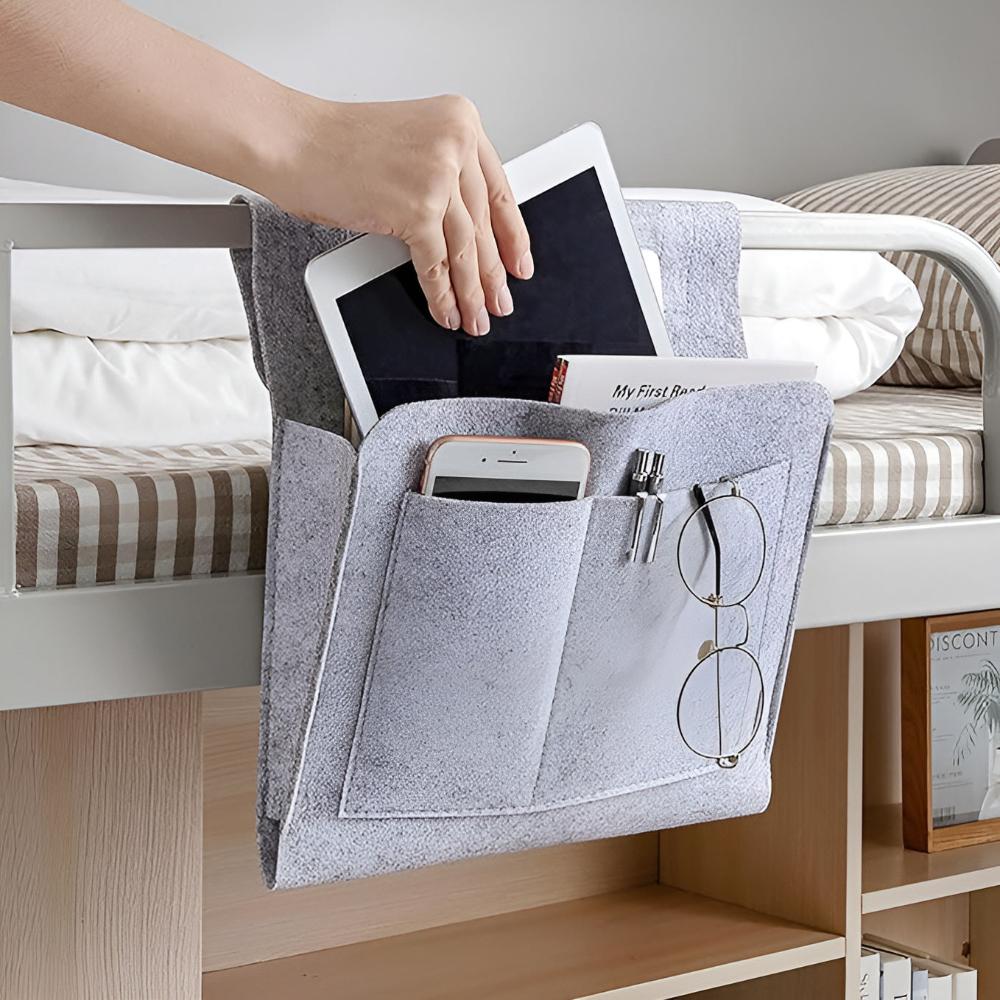 Multifunctionele Bedside Organiser van Vilt – Ruimtebesparende Opbergoplossing voor Slaapkamer en Kantoor