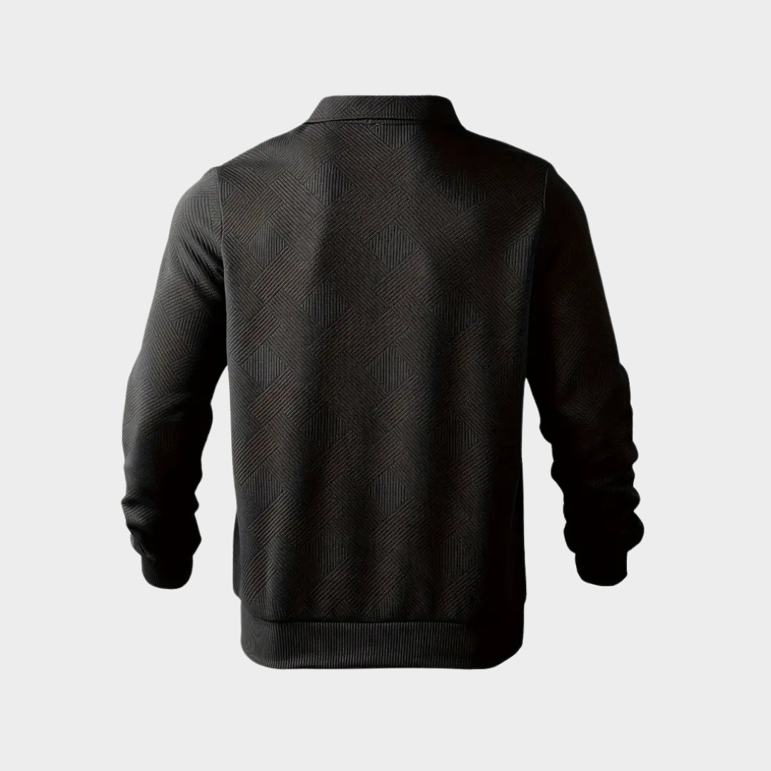 Kwart Rits Trui Met Geometrische Print Voor Vrouw en Man