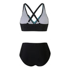 Hoge Taille Bikini Set Dames met Modieuze Print en Draadloos Design voor Comfort en Stijl tijdens Zomeractiviteiten