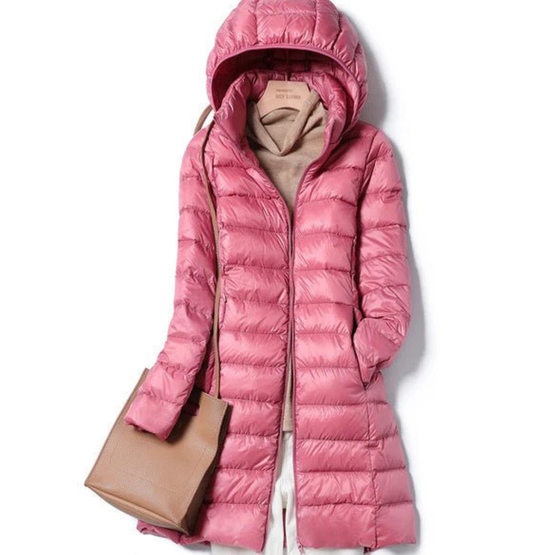 Dames Lange Winter Puffer Jas | Capuchon