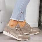 Comfortabele Dames Sneakers Met Veters En Rits