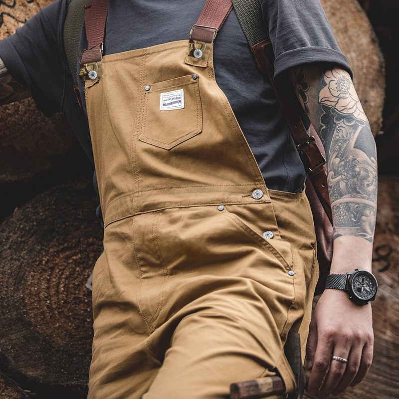 Heren Duck Bib Bruine Canvas Overalls
