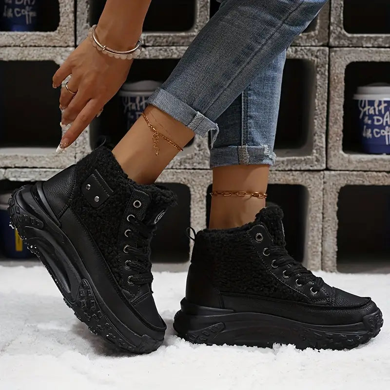 Laarzen Leer Zwart Maat 38 Warm Gevoerd Waterdicht