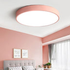 Morandi moderne ronde LED-plafondlamp roze grijs metalen woonkamer