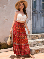 Boheemse Geprinte Patroon Patchwork Rok