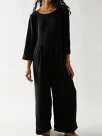 Dames U-Hals Achter Lange Mouw Jumpsuit