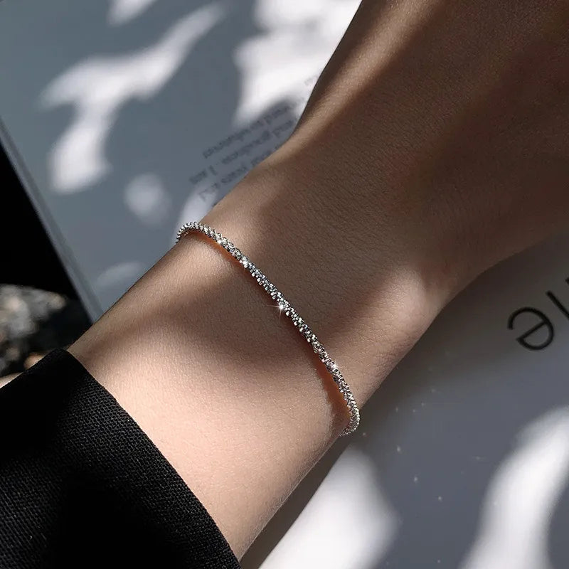 Glanzend Armband van 925 Sterling Zilver met Waterinspiratie Elegante Damesarmband voor Dagelijks Gebruik en Speciale Gelegenheden