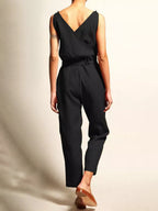 V-hals Casual Jumpsuit Met Ceintuur