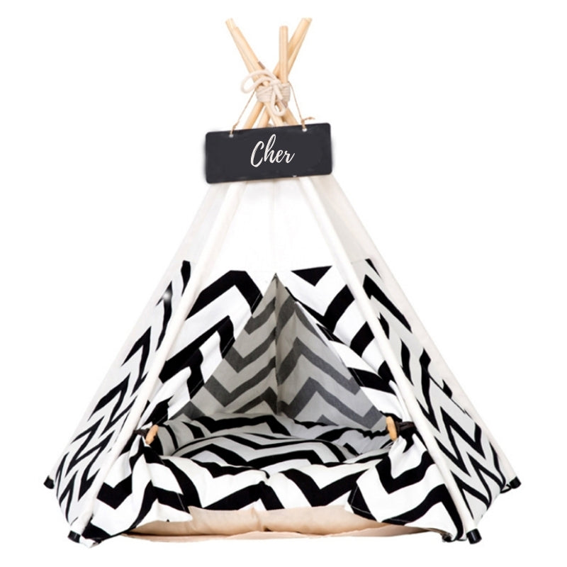 Moderne Boho Honden Teepee met Pluche Hondenbed Kussen