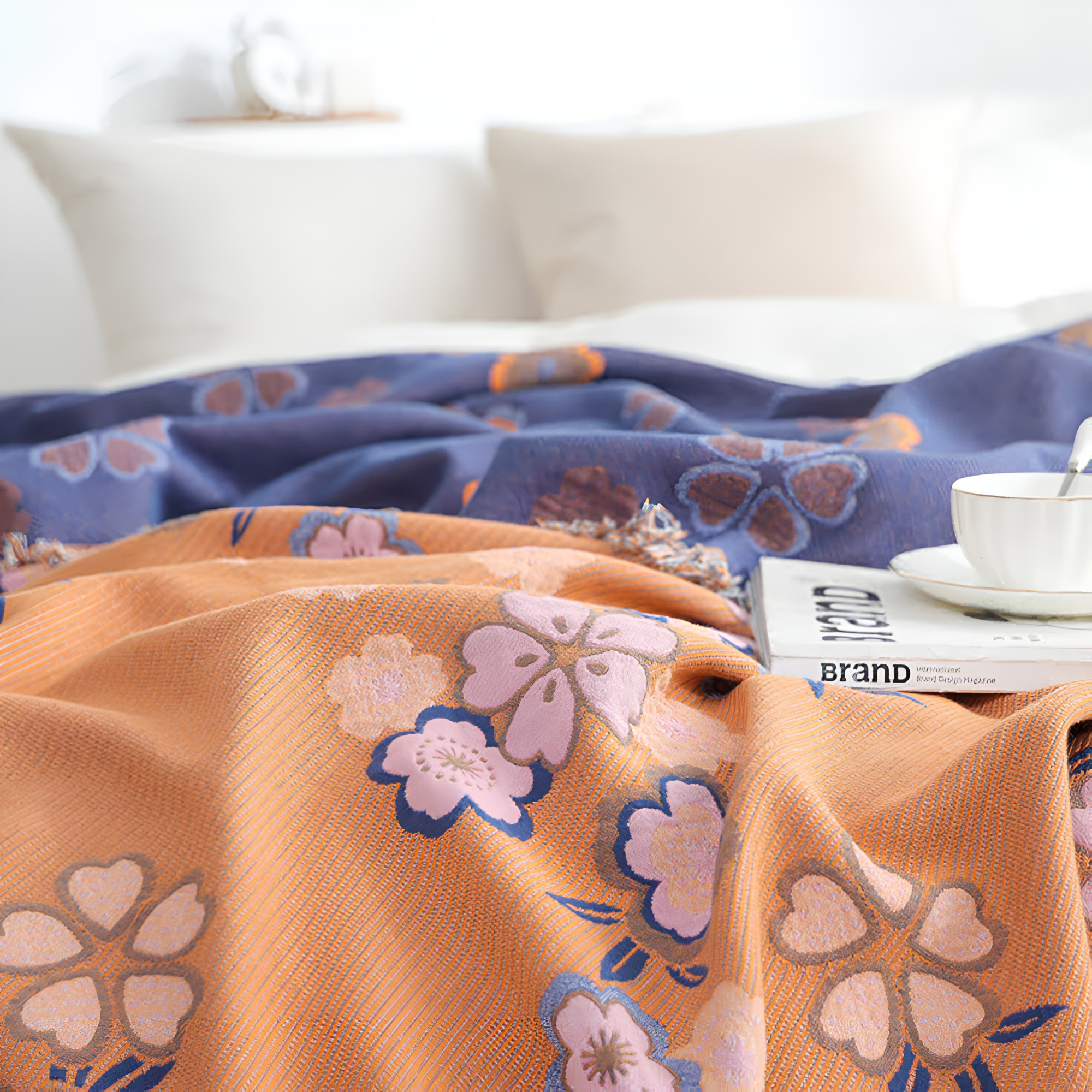 Bloeiende Bloemen Tassel Deken
