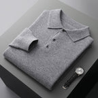 Cashmere/Merino Wol Lange Mouwen Polo Shirt
