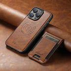 Leren Telefoonhoes Bruin Met Kaarthouder Compatibel