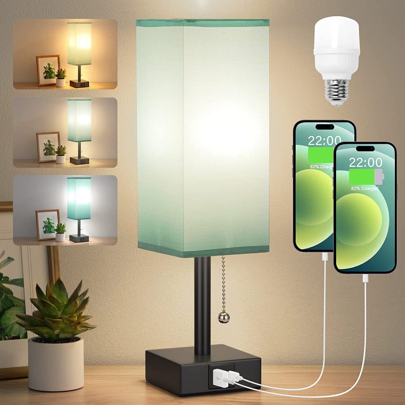 FlexiLamp - Dimbare Tafellamp met 3 Kleurtemperaturen en USB Oplaadpoorten