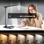 SmartBeam - LED Bureaulamp met Draadloze Oplader en USB Poort