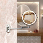 Chroomzilver Oplaadbare LED-vergrotende spiegel voor make-up en badkamer-4