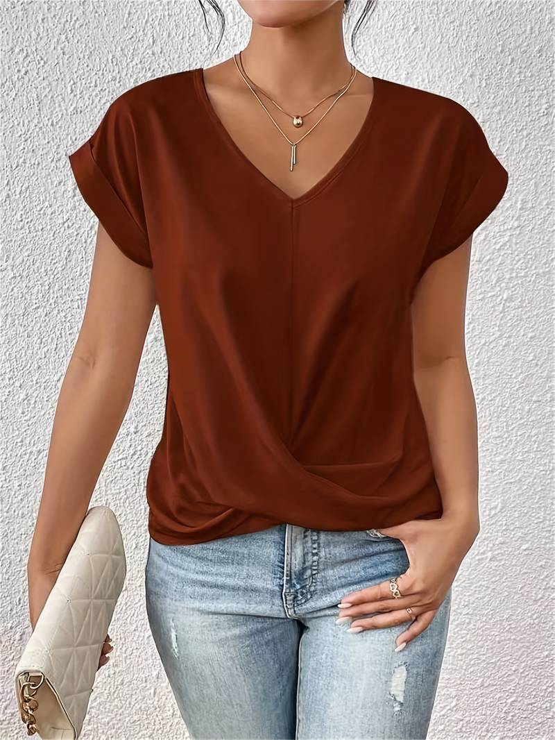 Casual Korte Mouw Top voor Dames met Stijlvolle Pasvorm