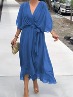 Seraphina | Tidless Wrap Midi Jurk in Elegant Ontwerp