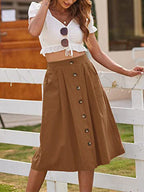 Dames Casual Hoge Taille Knoprok