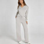 Eulària - Luxe Loungewear Set met Comfy Broek en V-hals