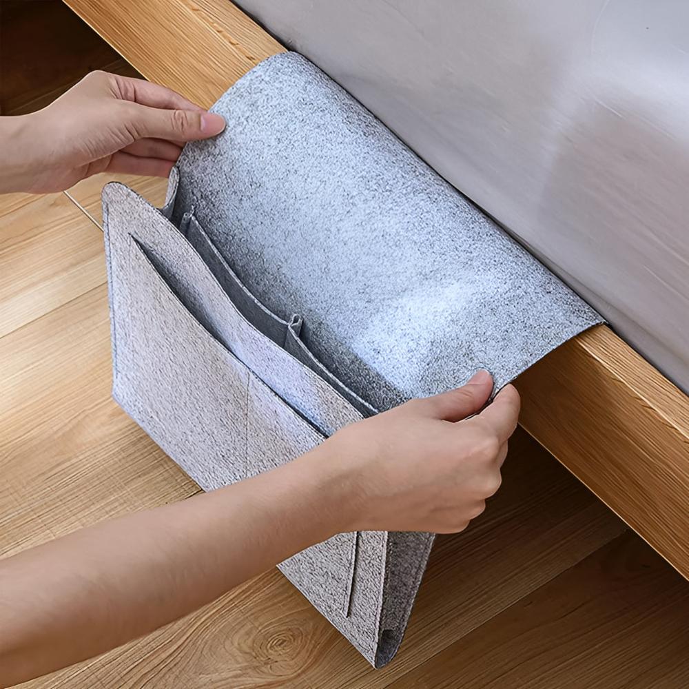 Multifunctionele Bedside Organiser van Vilt – Ruimtebesparende Opbergoplossing voor Slaapkamer en Kantoor