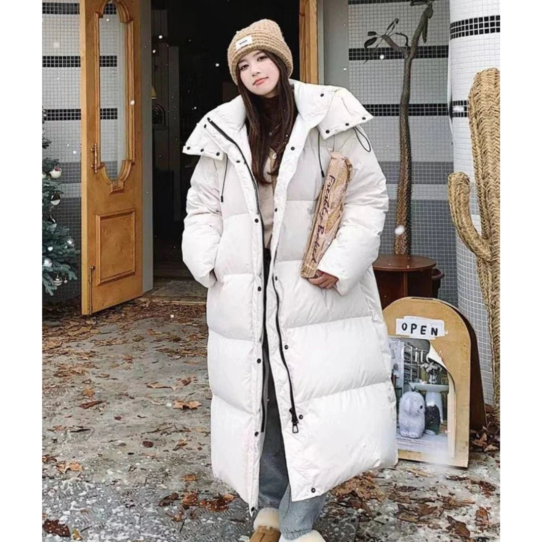 Dames Lange Winter Puffer Donsjack | Met Kapuze