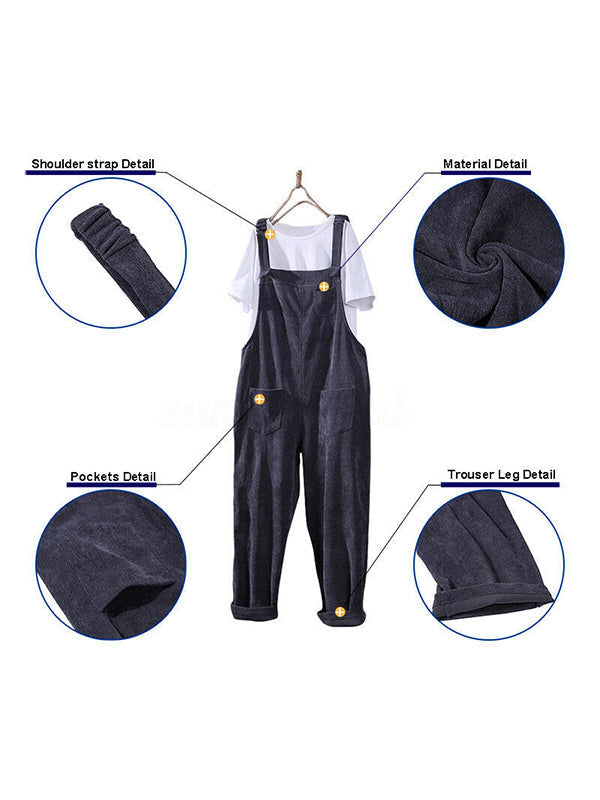 Dames Corduroy Casual Overalls