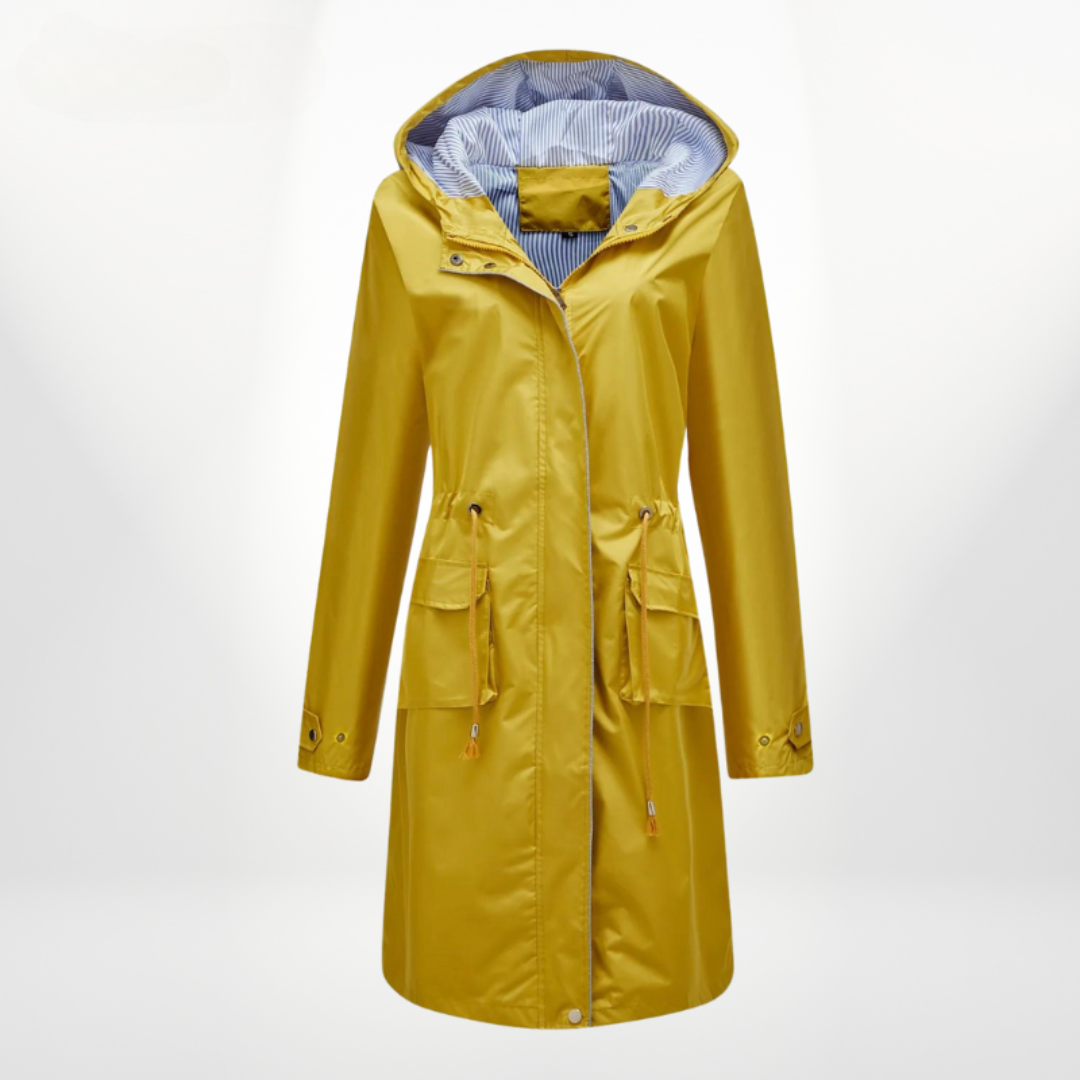 Waterdichte Trenchcoat Dames Tot Knie Met Verstelbare Taille