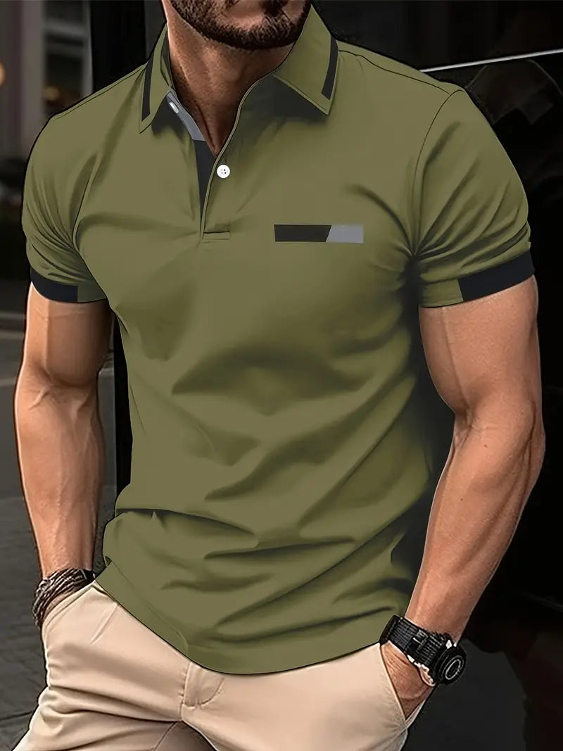 Variant image for Heren T Shirt Blauw M Katoen Kleurblok Casual Sportstijl-13