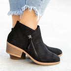 Celeste halfhoge suède laarzen met ritssluiting - Trendy veganistische suède schoenen voor stijlvol comfort