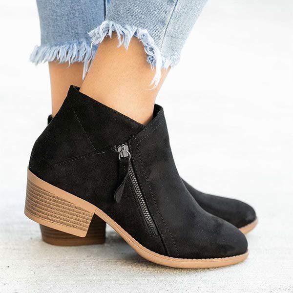 Celeste halfhoge suède laarzen met ritssluiting - Trendy veganistische suède schoenen voor stijlvol comfort