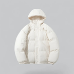 Unisex Puffer Korte Capuchon Jas | Rits