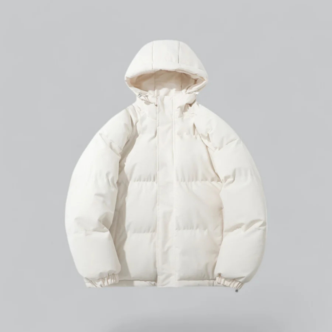 Unisex Puffer Korte Capuchon Jas | Rits