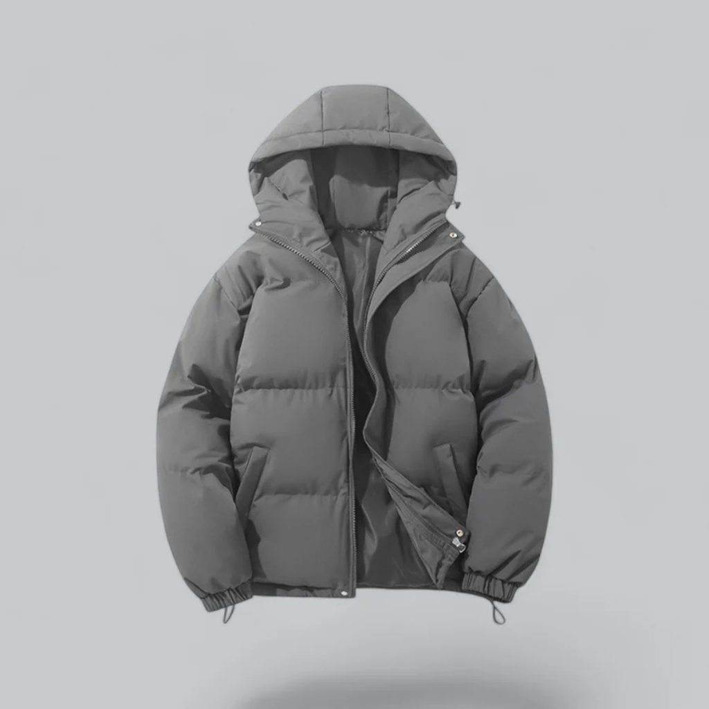 Unisex Puffer Korte Capuchon Jas | Rits