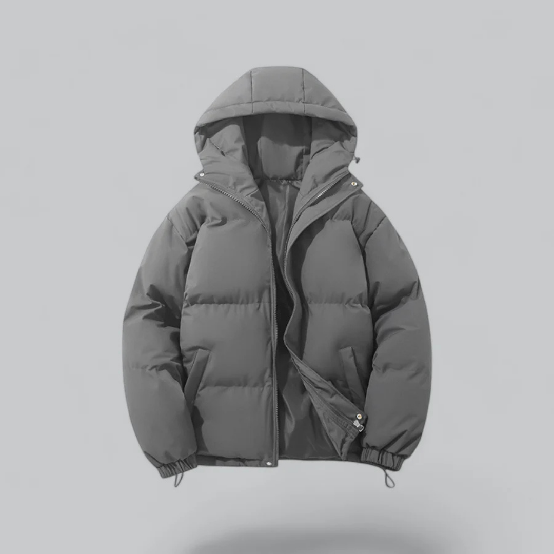 Unisex Puffer Korte Capuchon Jas | Rits