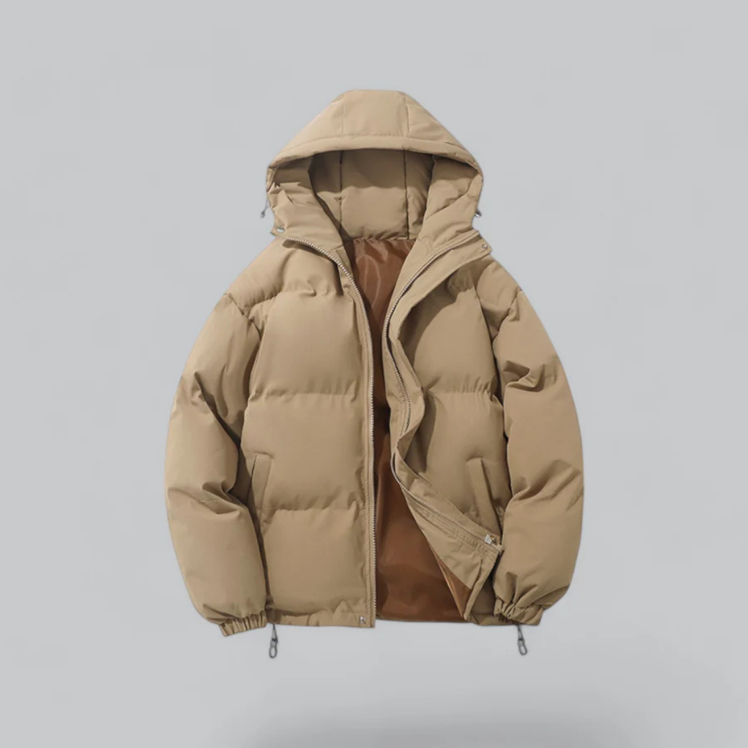 Unisex Puffer Korte Capuchon Jas | Rits