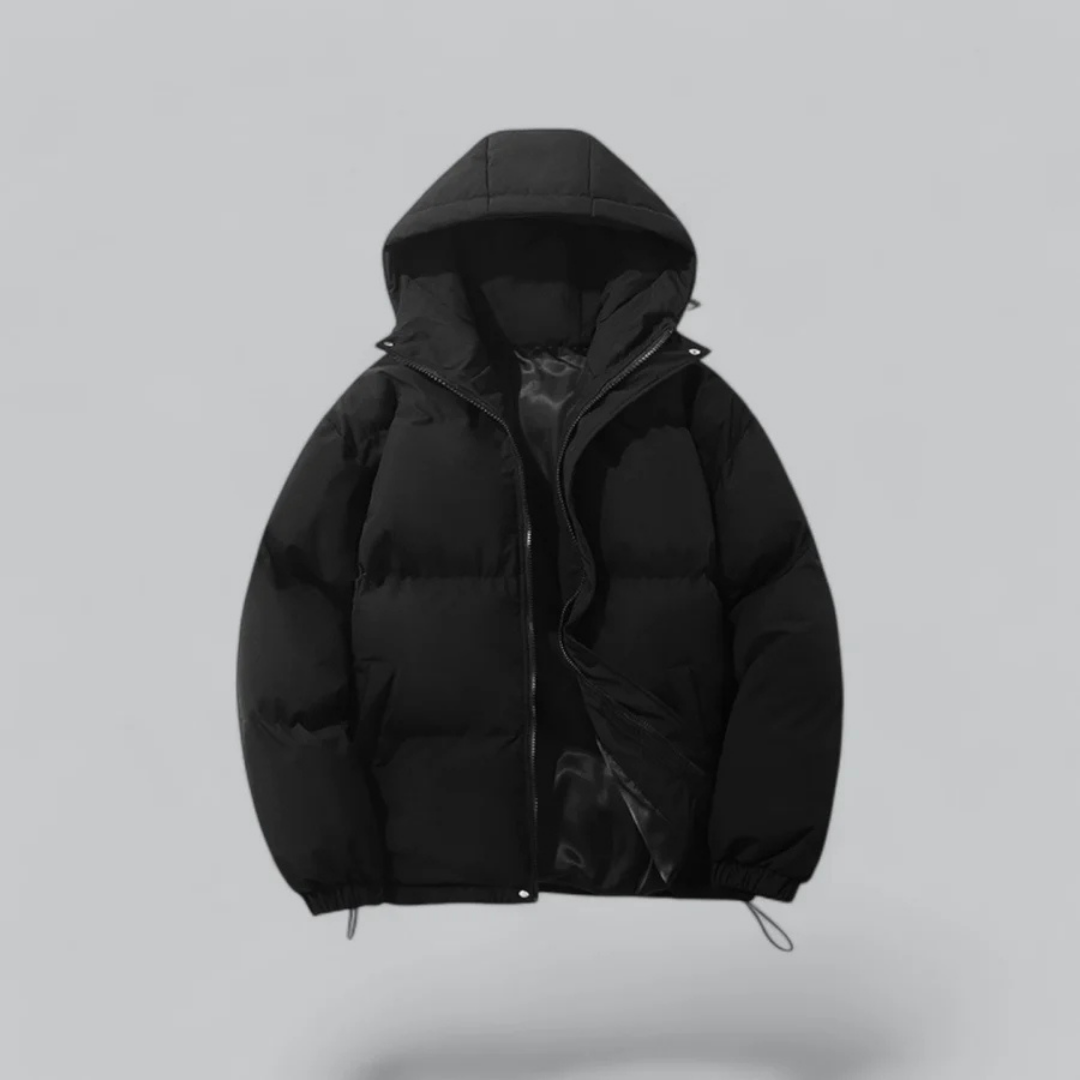 Unisex Puffer Korte Capuchon Jas | Rits