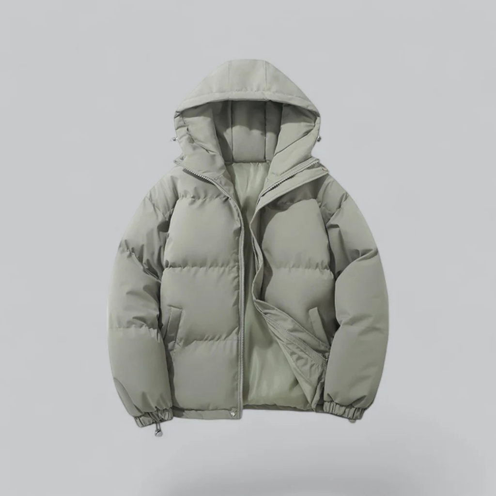 Unisex Puffer Korte Capuchon Jas | Rits