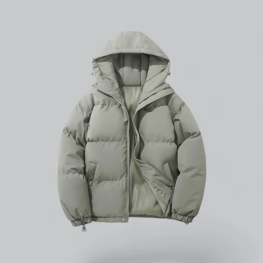 Unisex Puffer Korte Capuchon Jas | Rits