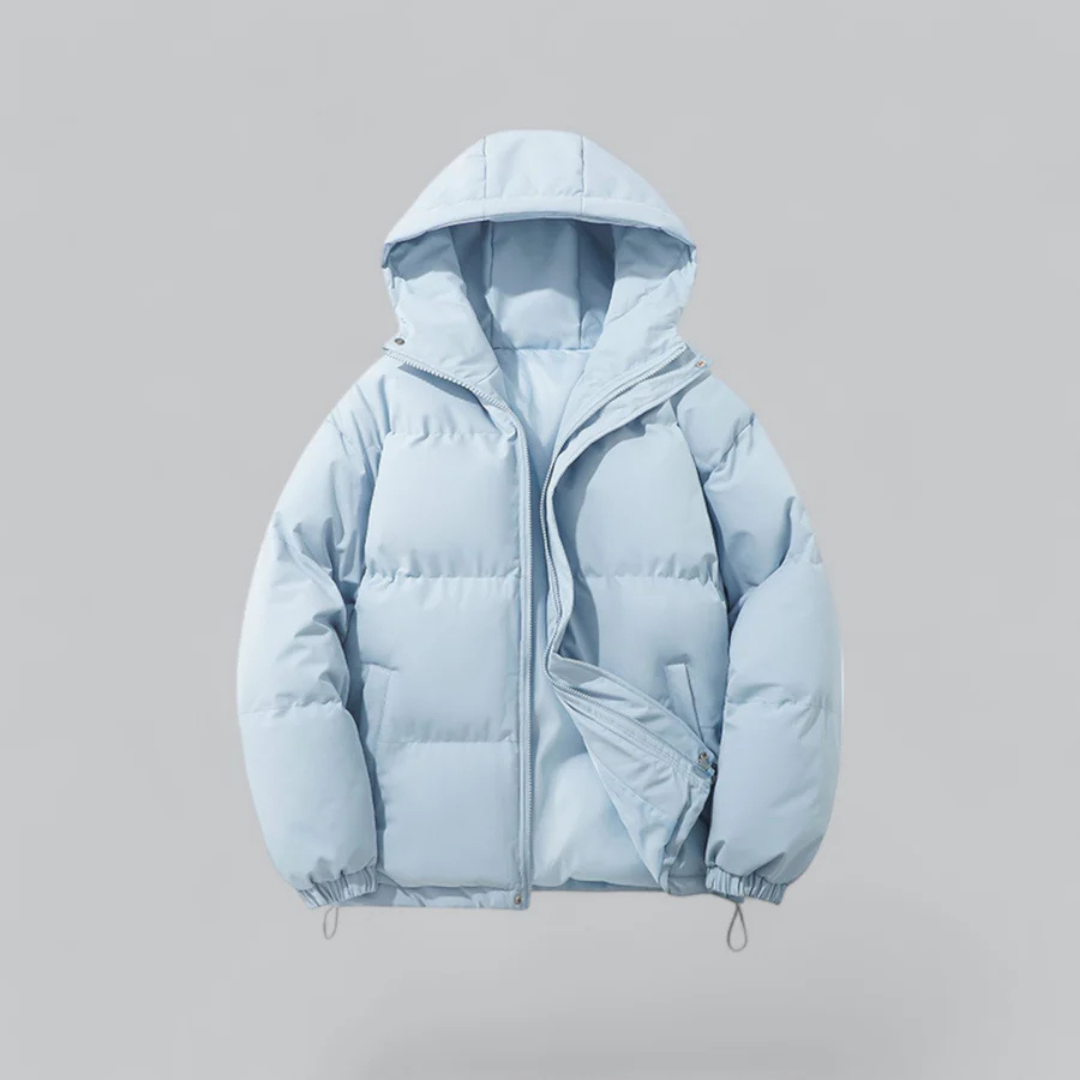 Unisex Puffer Korte Capuchon Jas | Rits