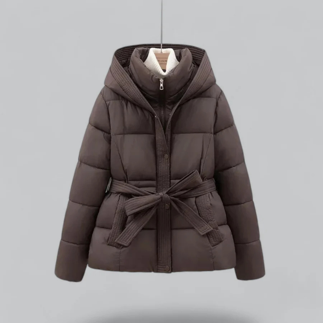 Dames Winter Puffer Riem Capuchon Jas | Korte