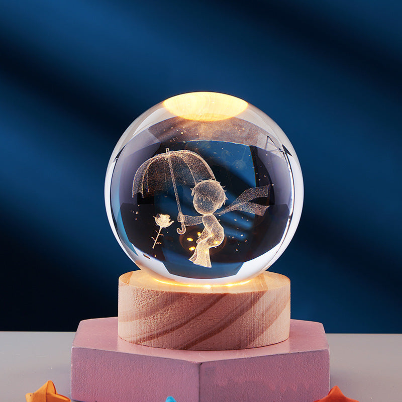 3D Led Nachtlamp Kristallen Ontwerp Met Betoverende Sfeer