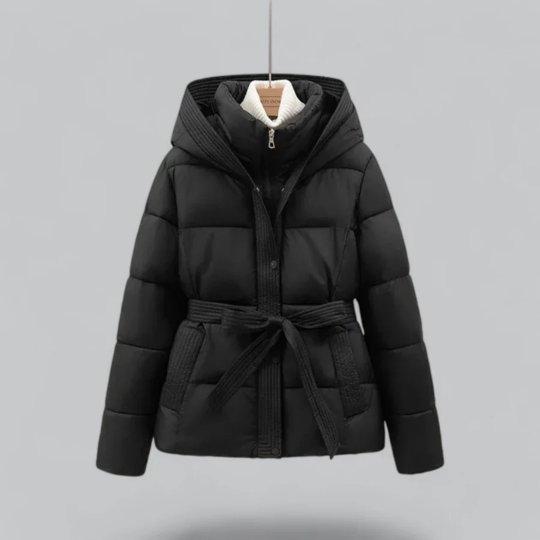 Dames Winter Puffer Riem Capuchon Jas | Korte