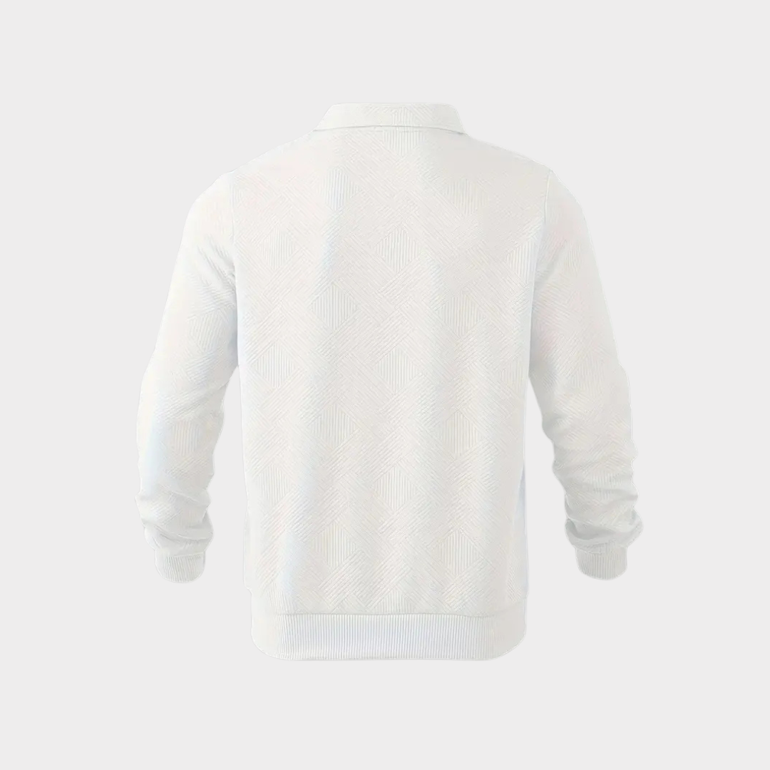 Kwart Rits Trui Met Geometrische Print Voor Vrouw en Man