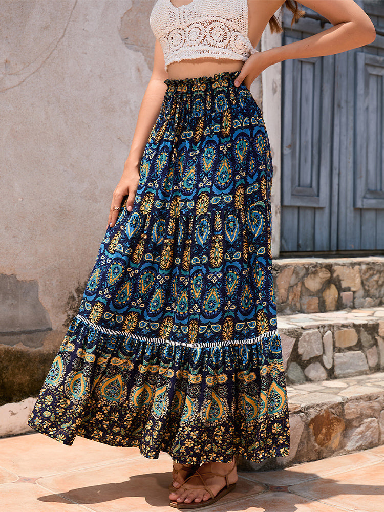 Boheemse Geprinte Patroon Patchwork Rok