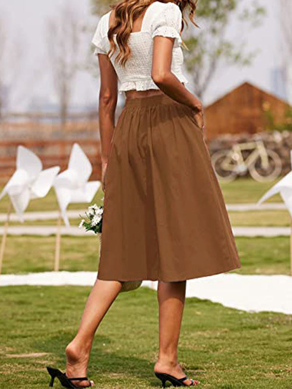 Dames Casual Hoge Taille Knoprok