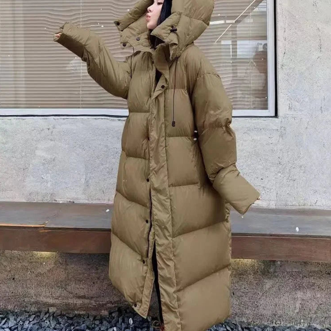 Dames Lange Winter Puffer Donsjack | Met Kapuze