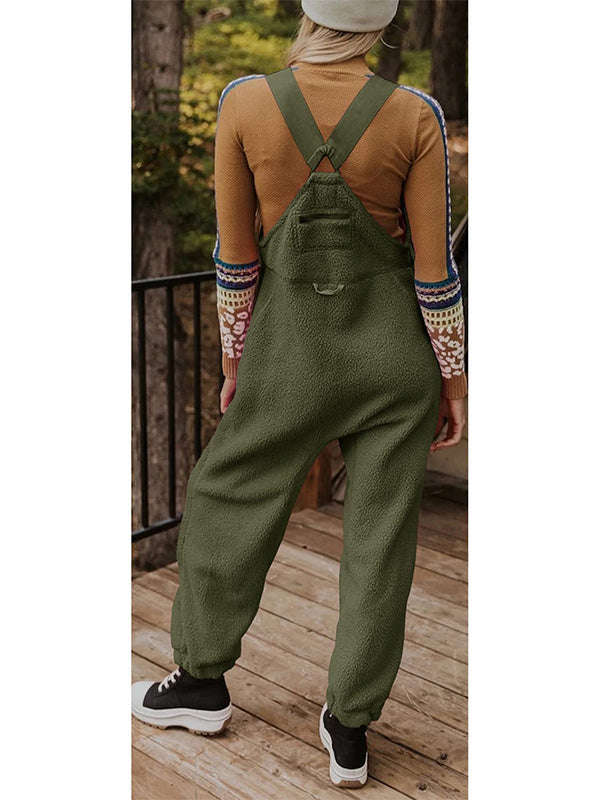Dames Fleece Thermische Overalls Met Ritszakken