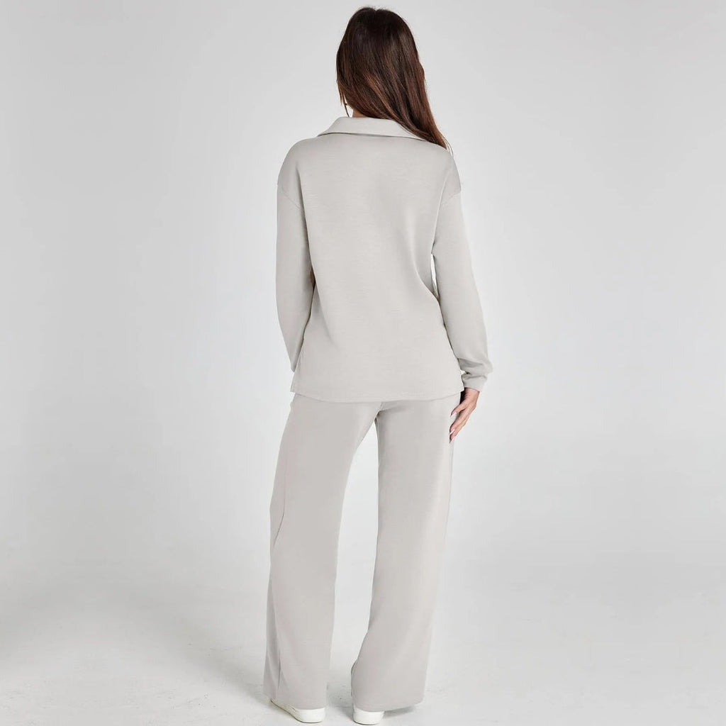 Eulària - Luxe Loungewear Set met Comfy Broek en V-hals