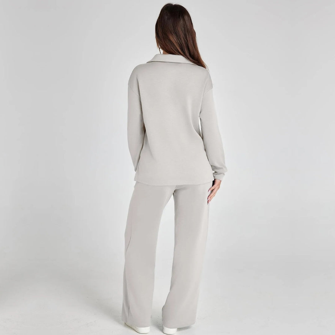 Eulària - Luxe Loungewear Set met Comfy Broek en V-hals