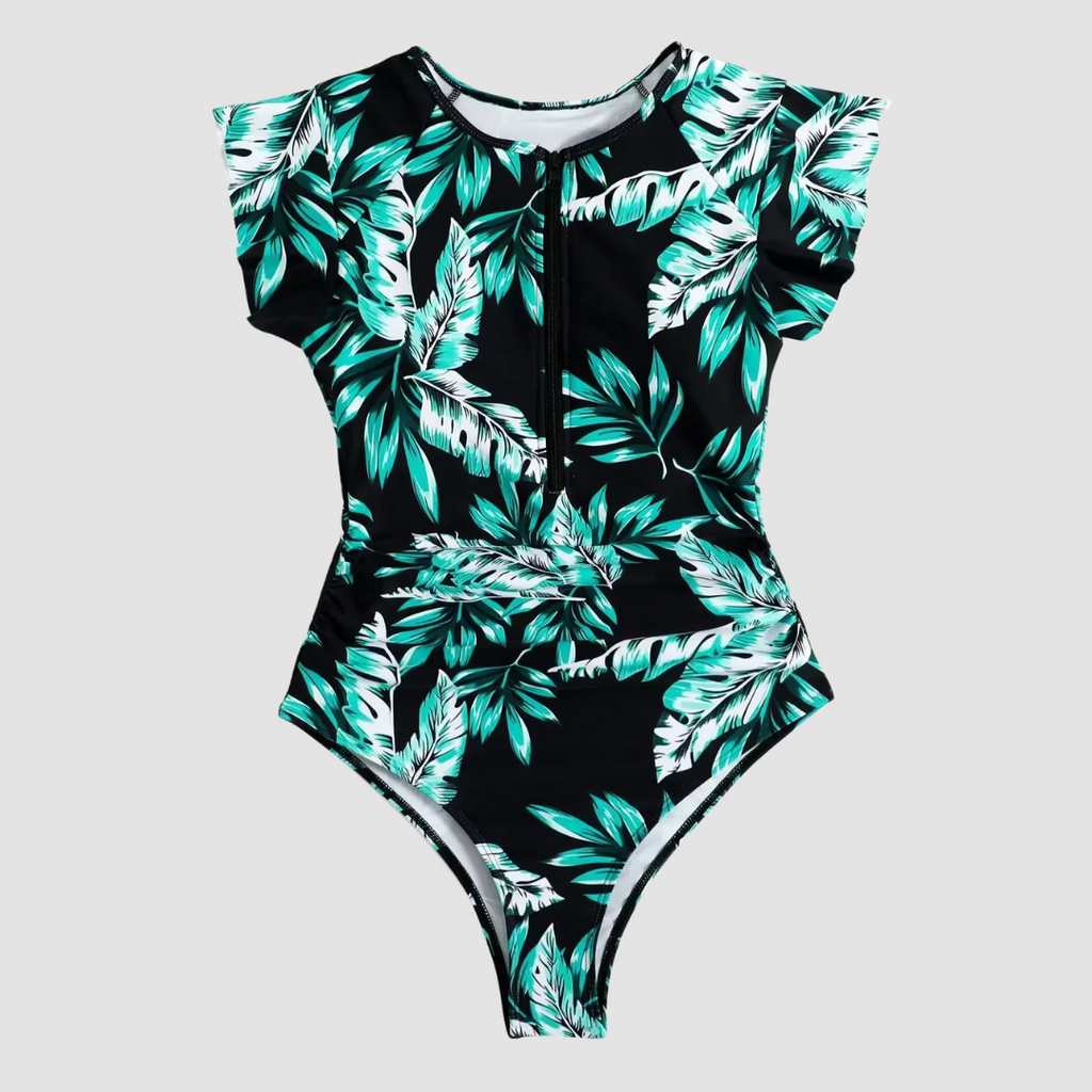 Mia Camouflage Zwempak Voor Dames Met Ritssluiting Flatterende Pasvorm Ideaal Voor Strand En Zwembad